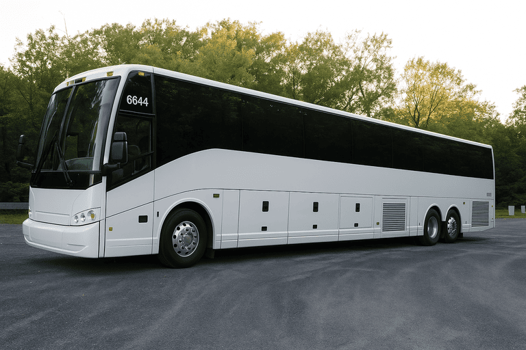 exterior of Brockton Minibus Company coach bus