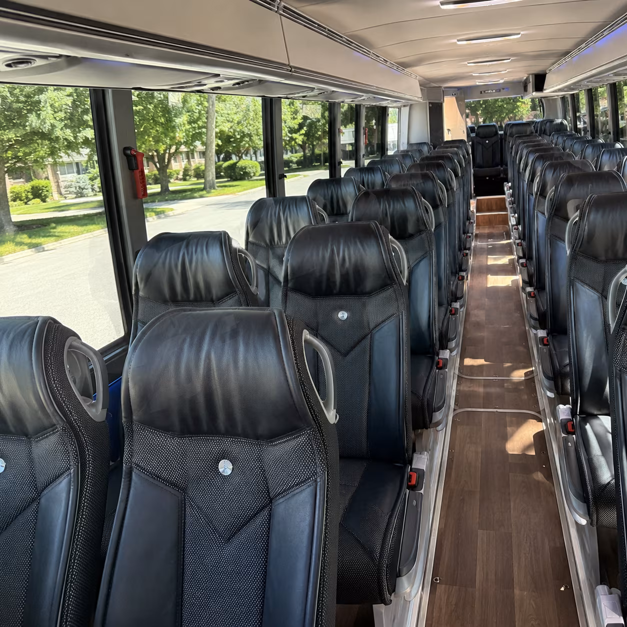 brockton 40 passenger charter bus inside