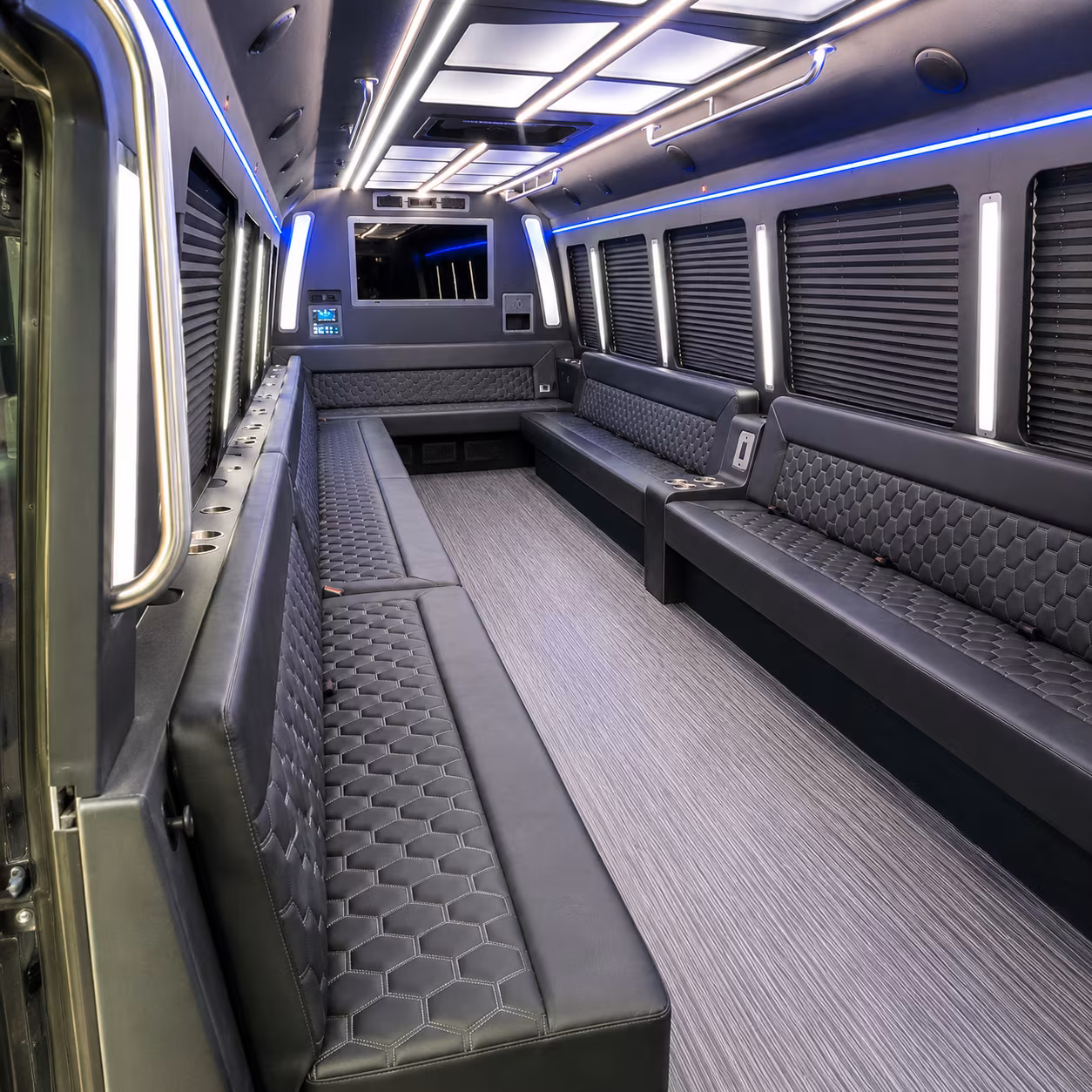 brockton 40 passenger party bus interior