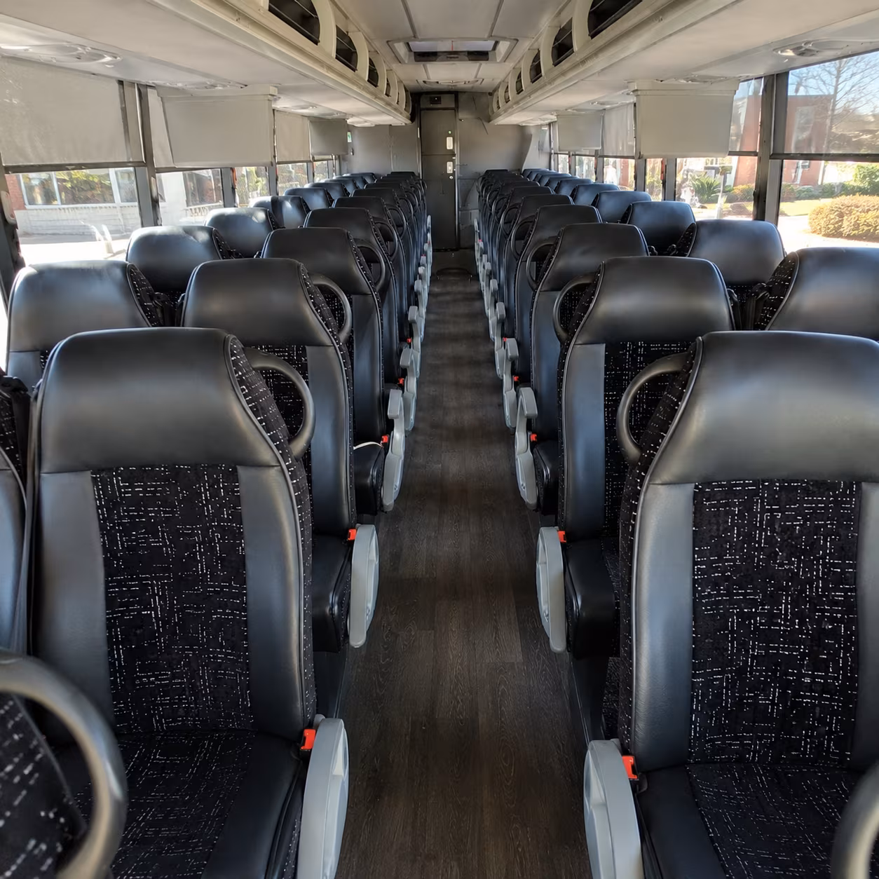 brockton 54 passenger charter bus inside