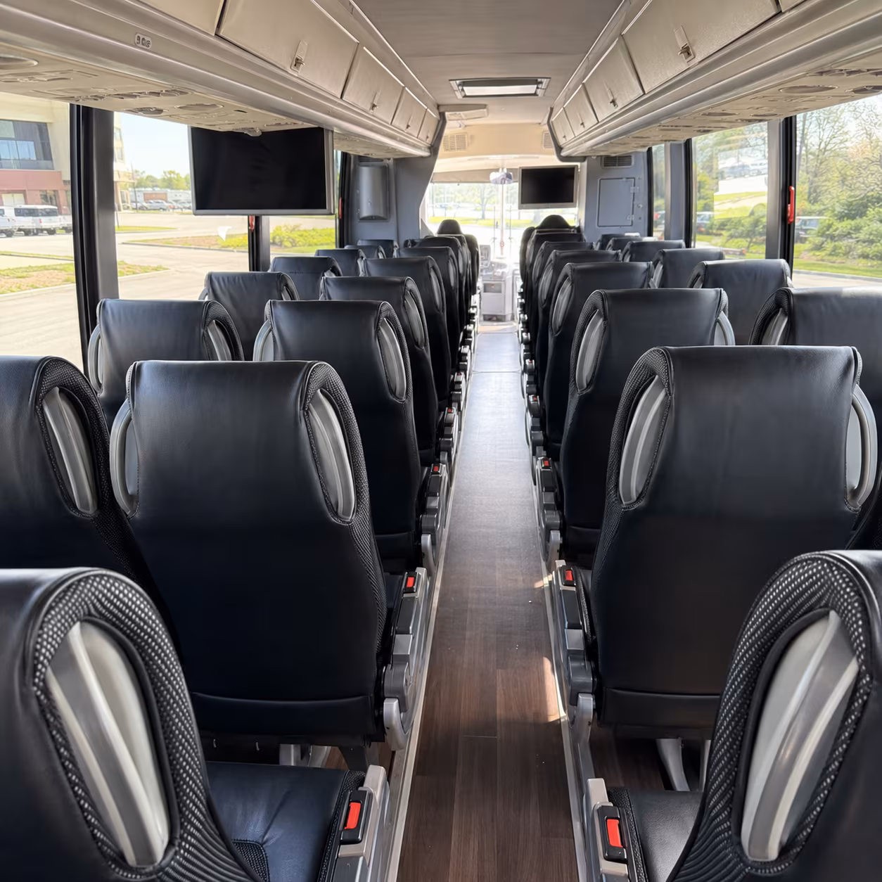 brockton 56 passenger charter bus inside